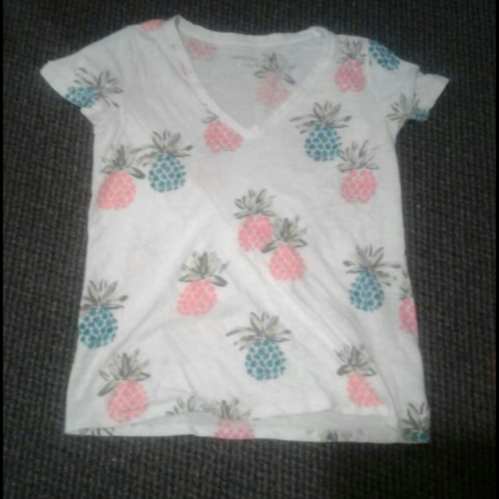 White With Colorful Pineapples Shirt